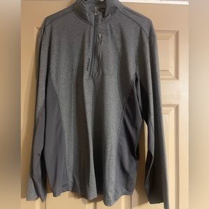 Men’s Large L gray Reebok half zip long sleeve shirt.